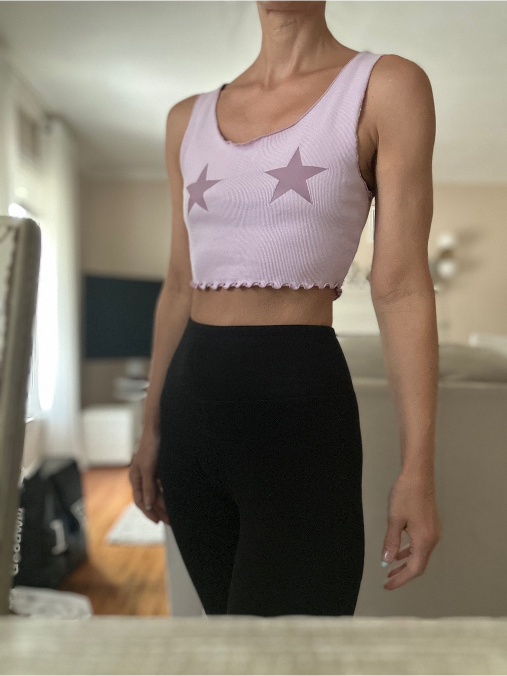 Forever 21 Lavender Star Cropped Tank
